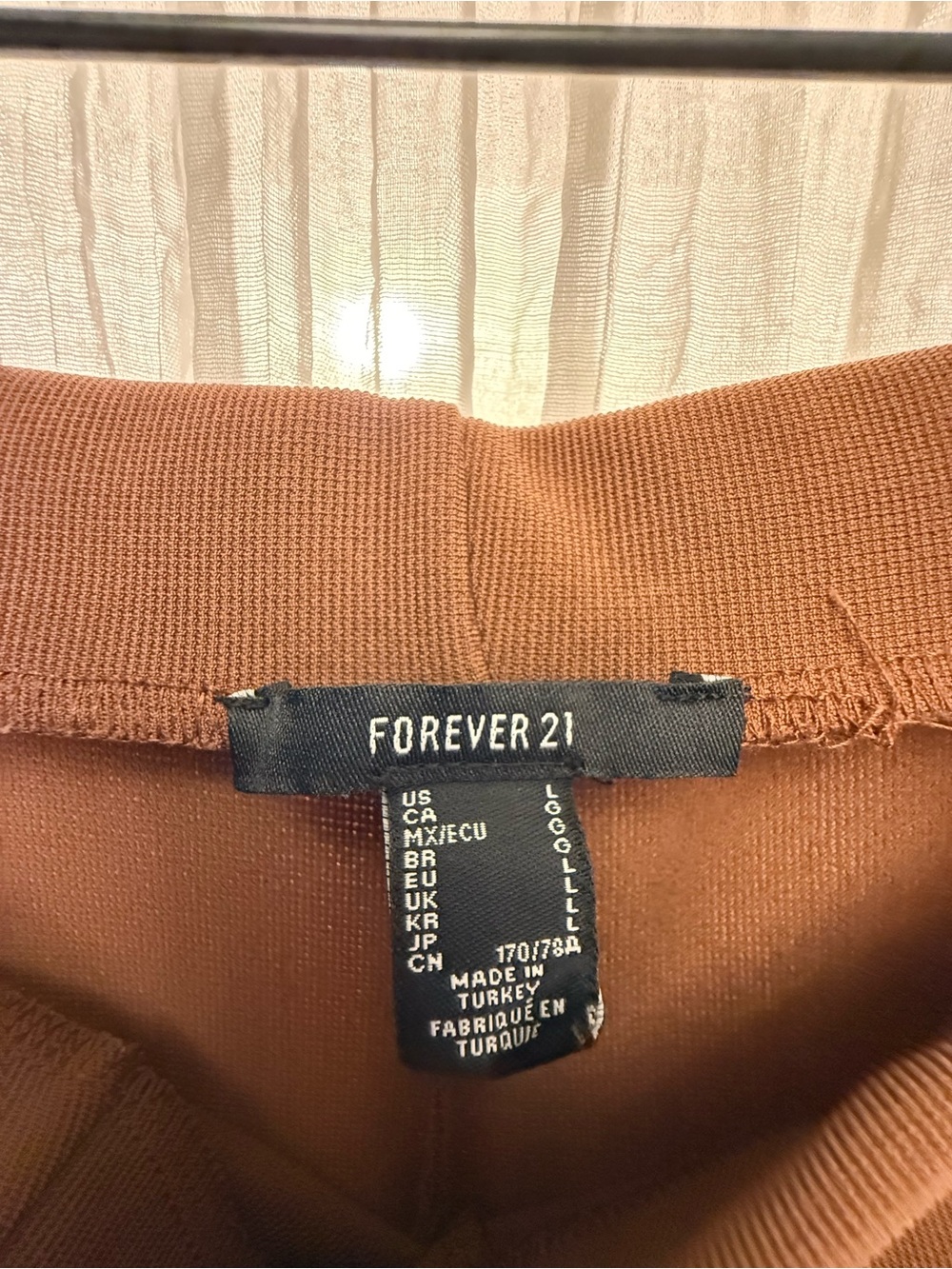 Never worn: Forever 21 High-Rise Brown Straight Leg Pants with Front Ankle Slit - Picture 8 of 8